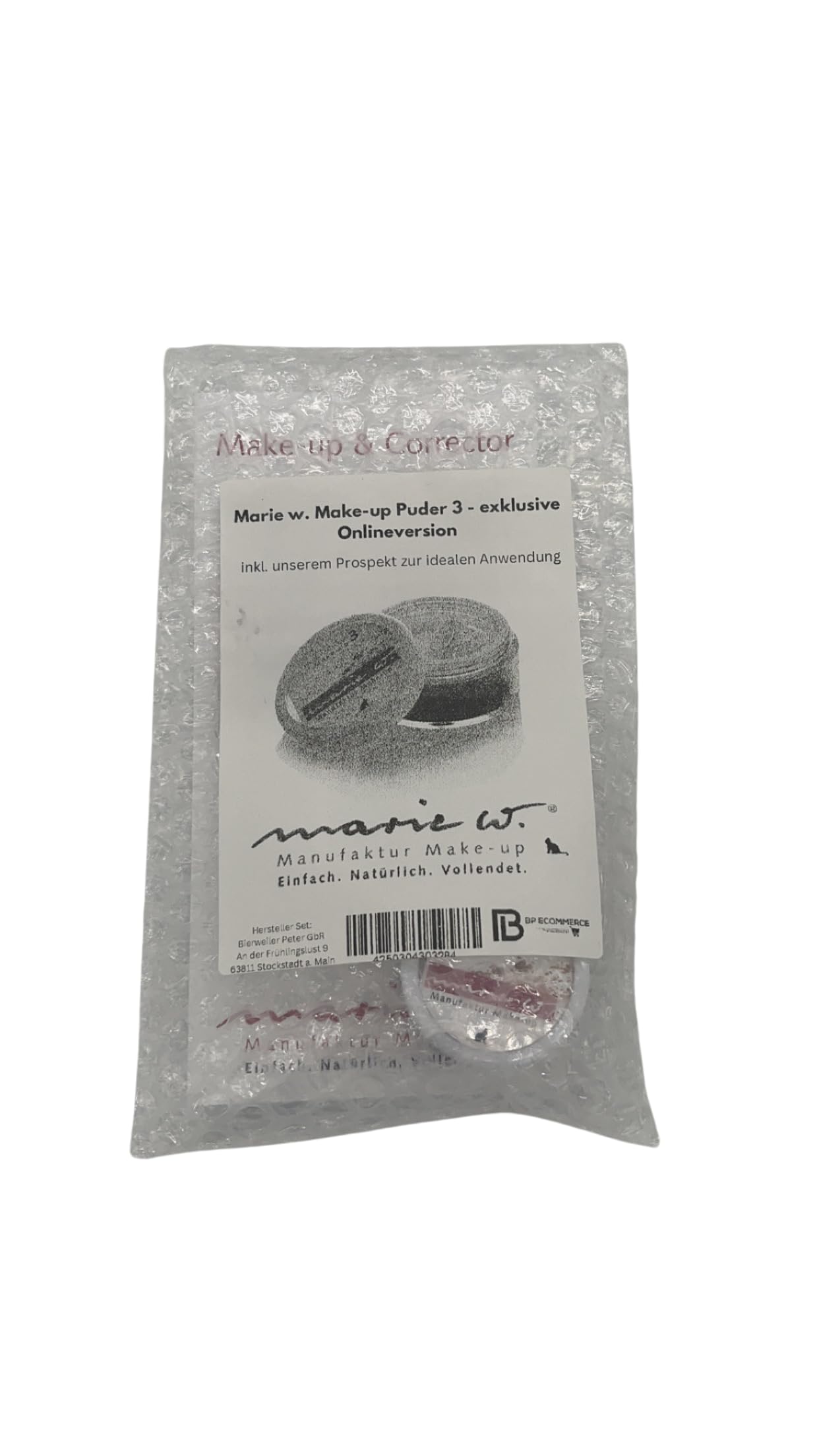marie w. - Make Up Puder Nr. 3, ergiebiges Puder-Make-up für den mittleren Teint - vegane Naturkosmetik - 5 g