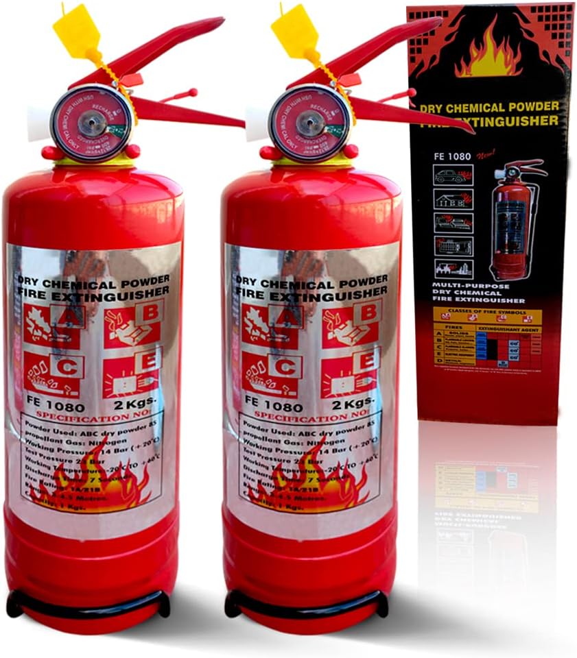 GOODONE22kg Fire Extinguisher Dry Chemical Powder, Extremely Safe and Long Service, Very good insulating properties, easy to handle (2kg, Pack of 2)