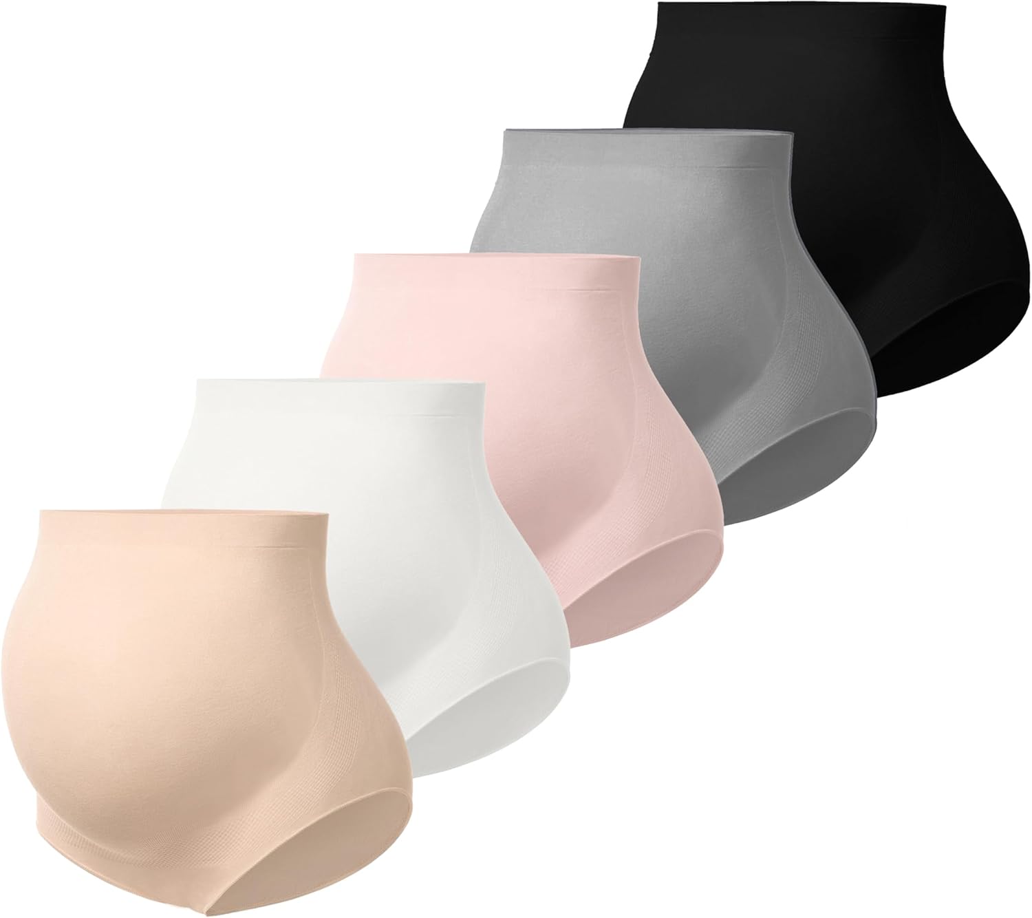 Angelhood Maternity Underwear Over Bump, Seamless Maternity Support Panties, Plus Size, Multi Pack