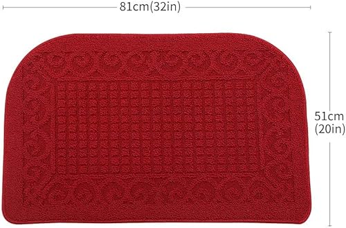 Vista 54 de Tapetes de cocina antifatiga hechos de 100 % polipropileno, semirredondos, antideslizantes, lavables a máquina, 2 piezas