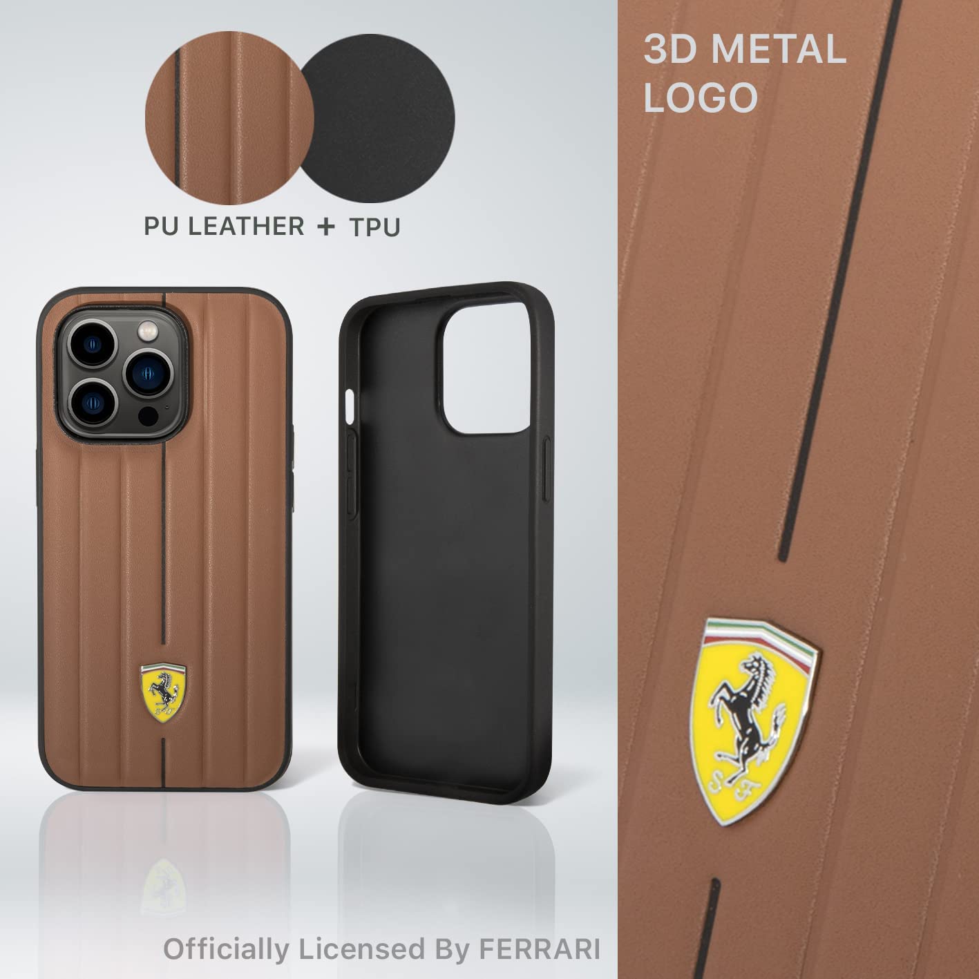 CG MOBILE Ferrari - Custodia per iPhone 14 Pro in pelle PU