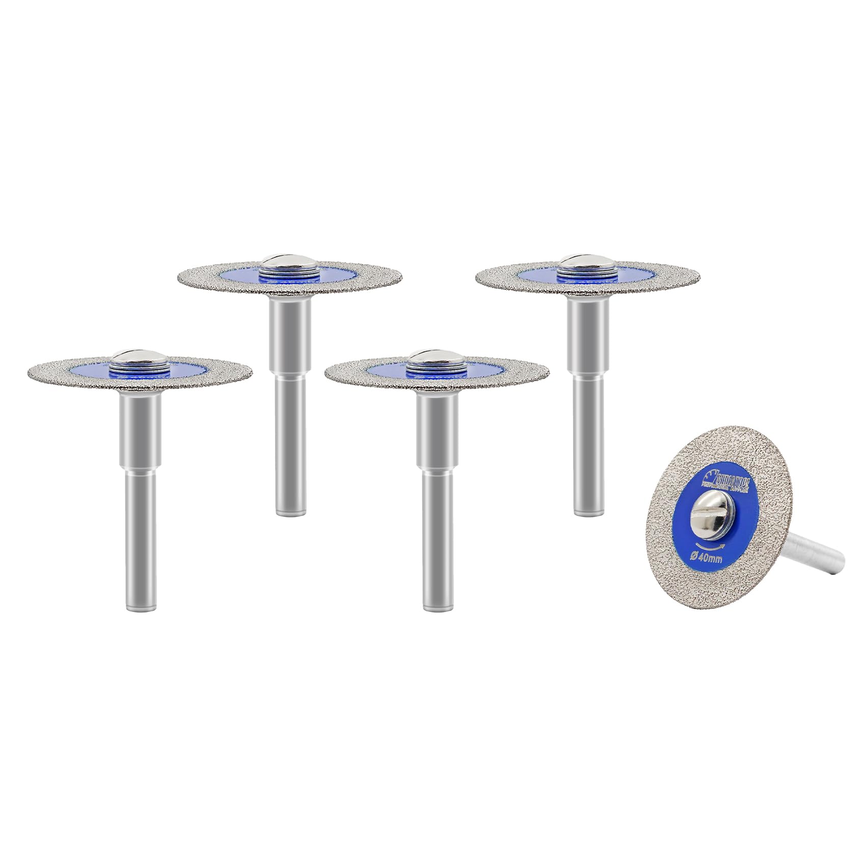 SHDIATOOL Diamond Glass Cutting Disc, 40mm Mini Diamond Saw Blades with 6mm Shank for Tile Ceramic Porcelain Marble Granite Artificial Stone on Drill Machine Pack of 5
