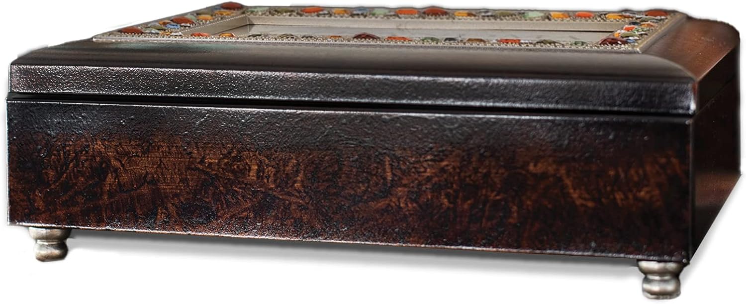 Cottage Garden Your Confirmation Amber Earth Tone Jeweled Music Box Plays How Great Thou Art