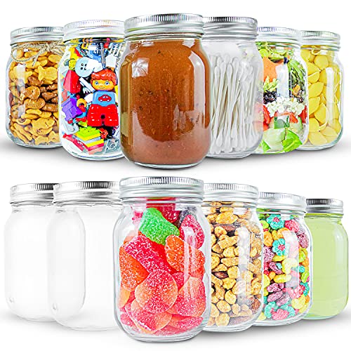 8 Pack Mason Jars for Multipurpose Use, Mason Jar with Stainless Steel Straws, Silver Color lids for Sealing and Drinking, Ideal Glass jars for Toy, Baby Foods,Kitchen's, BPA Free, Drinking Jar, Airtight Stainless Steel Mason Jar Lid BY AMAZON SE
