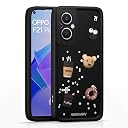 Pikkme Back Cover for Oppo F21 Pro 5G / F21s Pro 5G | Cute Fun Cartoon 3D Bear Silicone Full Body Protection Bumper Case (Black) gallery image