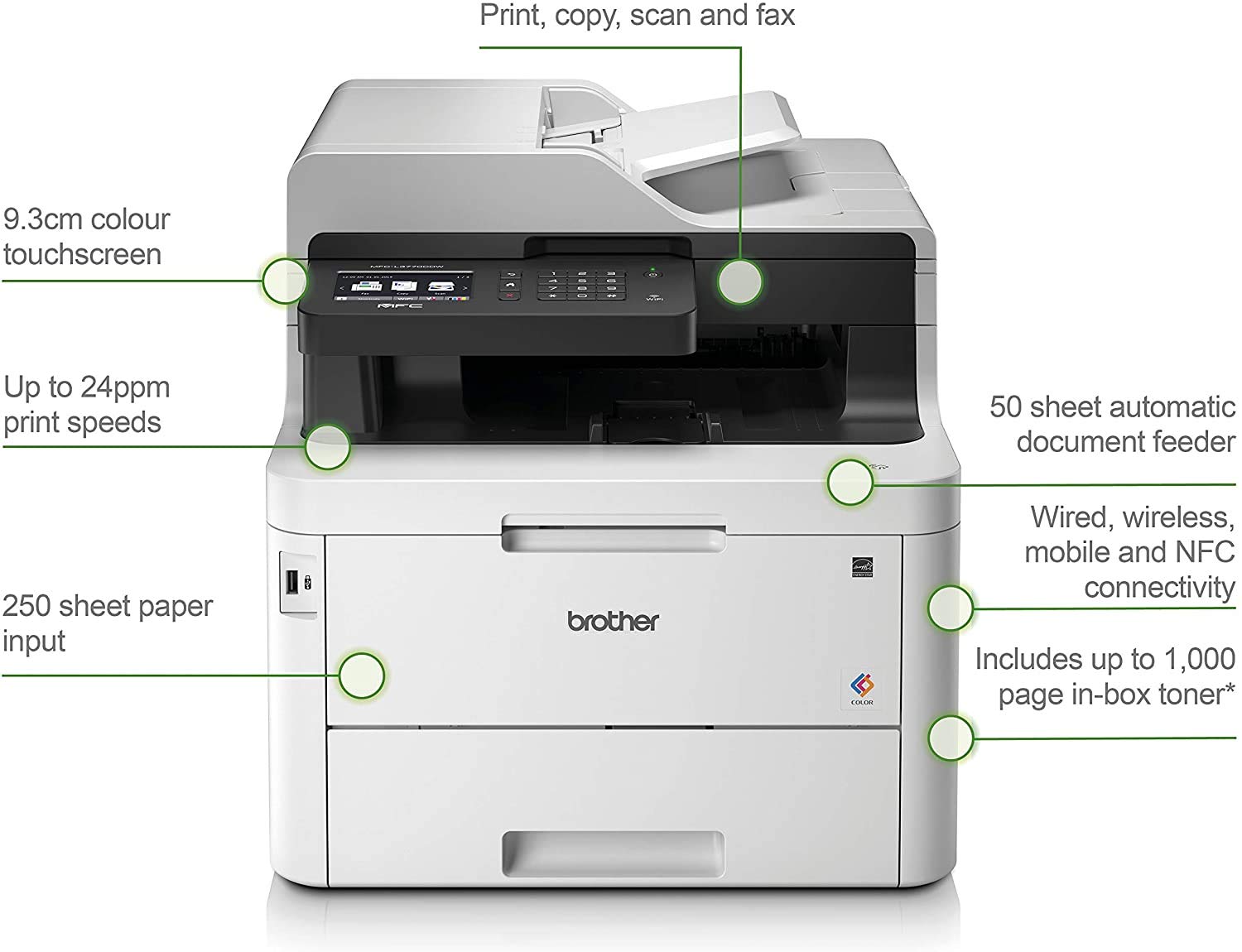 Brother MFC-L3770CDW - A4 All-in-One Color Laser Printer