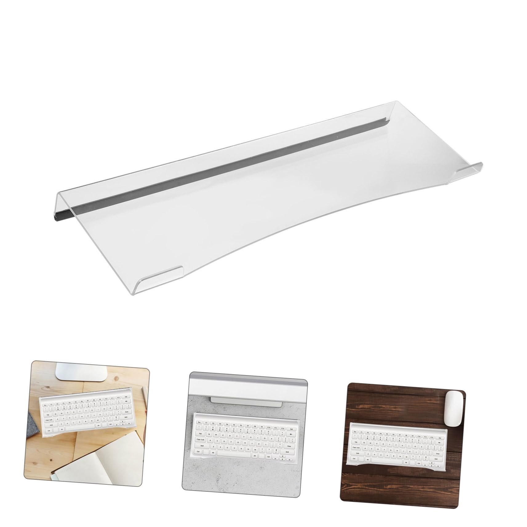 Angoily Desk Keyboard Holder Aesthetic Acrylic Keyboard Stand Riser Computer Accessory