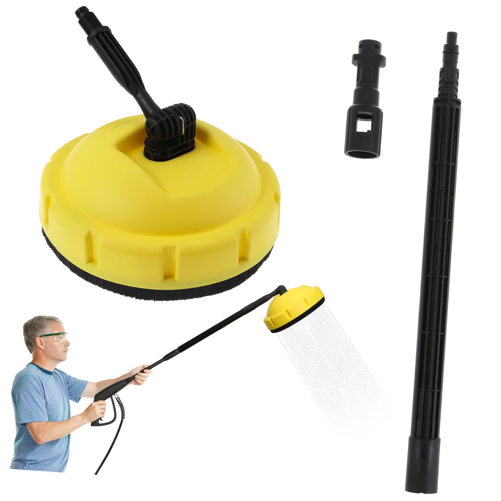 Limpiador Rotativo para Coche con Presión Alta Mango Ergonómico Cepillo para Superficies Planas para Paredes Puertas y Garajes Herramienta Versátil para Limpieza Profunda Hogar y