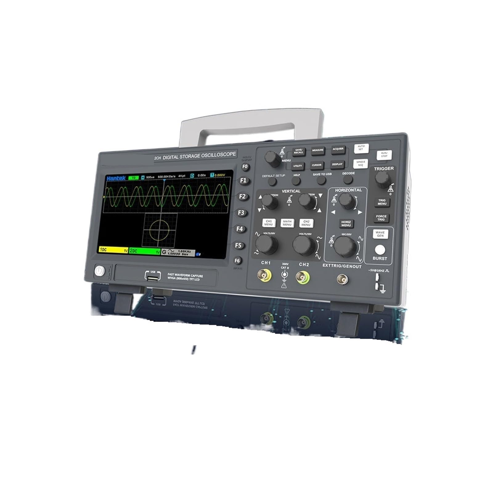 Osciloscopio Digital, Osciloscopio de almacenamiento digital C10 2C15 2D10 2D15 2 canales 100Mhz/150Mhz Osciloscopios USB Portail(C10)