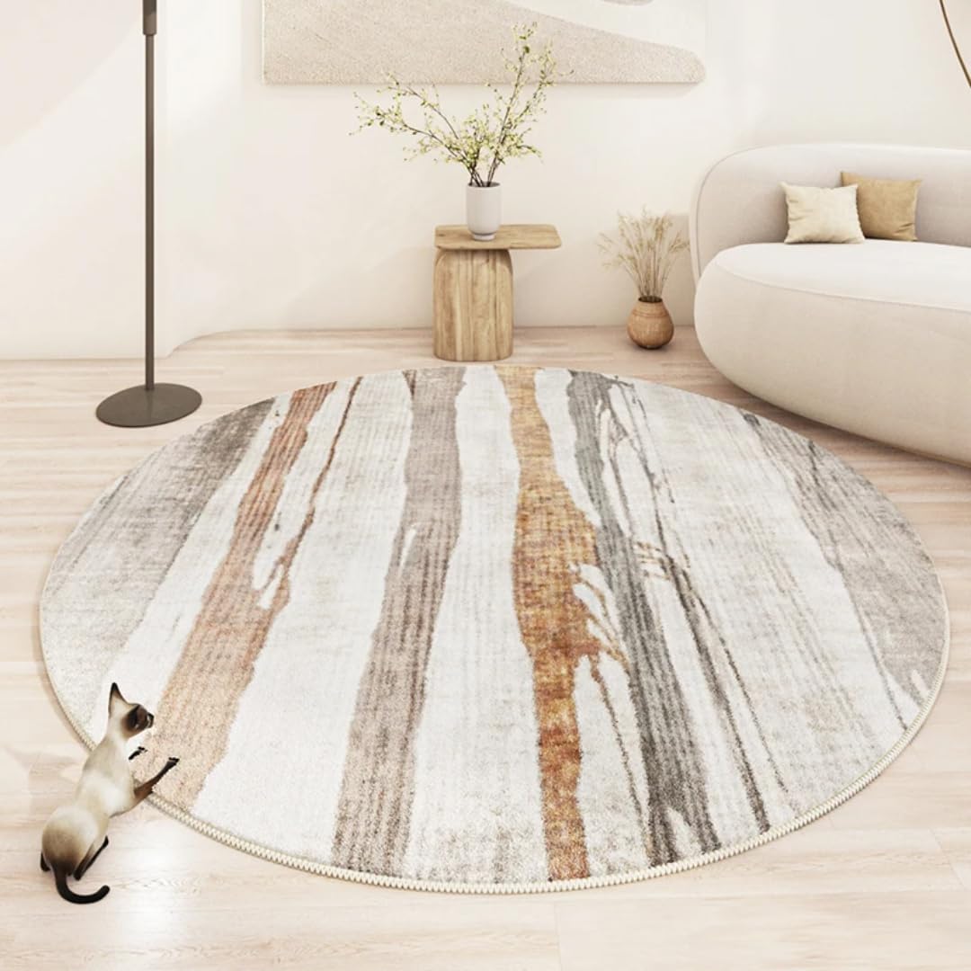 Tapis rond épais moderne pour décoration de chambre et grand salon