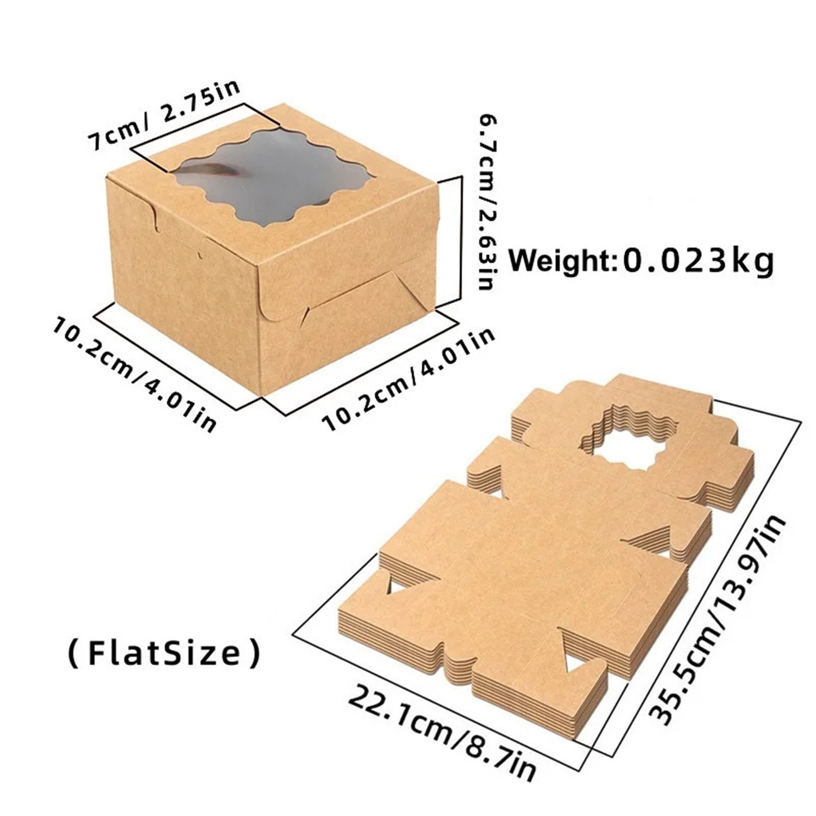 Caja Para Galletas Con Ventana StoBag-caja de papel Kraft Color 20 piezas con ventana, embalaje pequeño for pastel, postre, galletas, donut(Random)