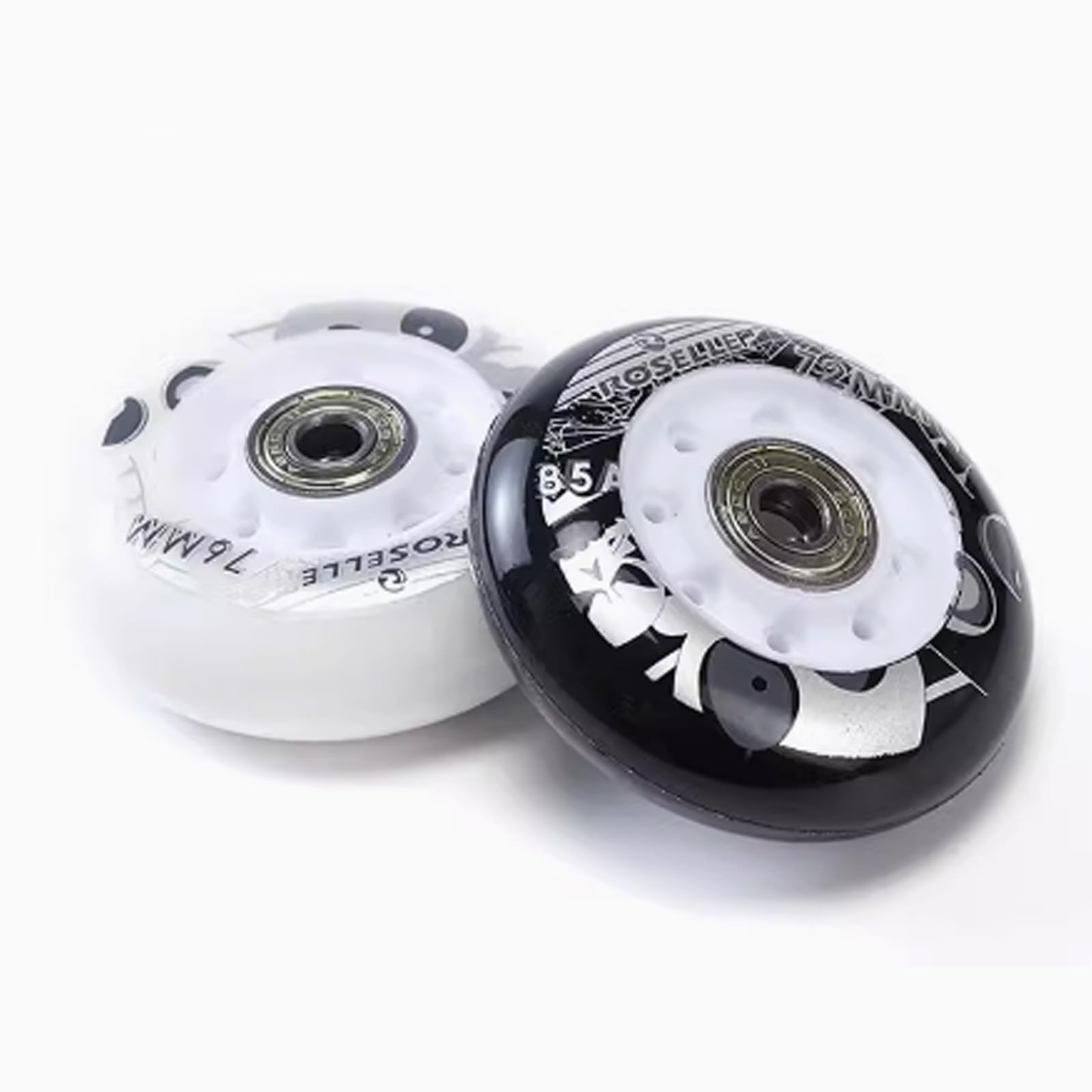 Ruote di ricambio per pattini in linea, confezione da 8 pezzi, 72 mm, 76 mm, 80 mm, ruote per pattini in linea, 85 A, con cuscinetti per la sostituzione delle ruote a lama a rullo, colore