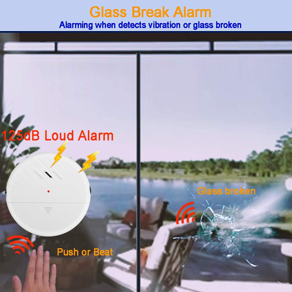 Amazon.com: EverNary Window Vibration Alarm,6Pack 125dB Loud Ultra-Slim  Anti-Theft Alarm for Door and Window Glass Break Sensor Alert with  Adjustable Sensitivity (6, White) : Electronics