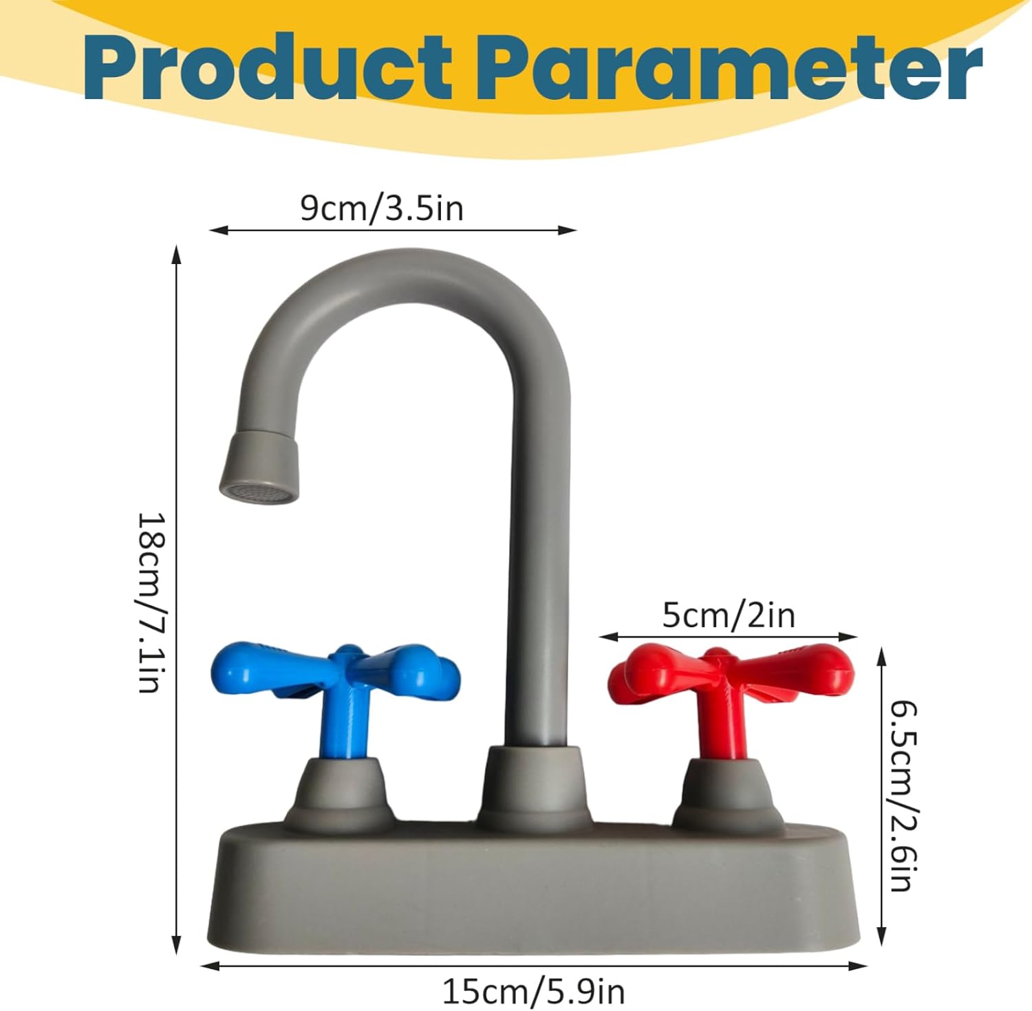 Toy Sink Accessories Simulation Plastic Kitchen Faucet Play Sink Model for Home & Outdoor Preschool Role-Playing Games