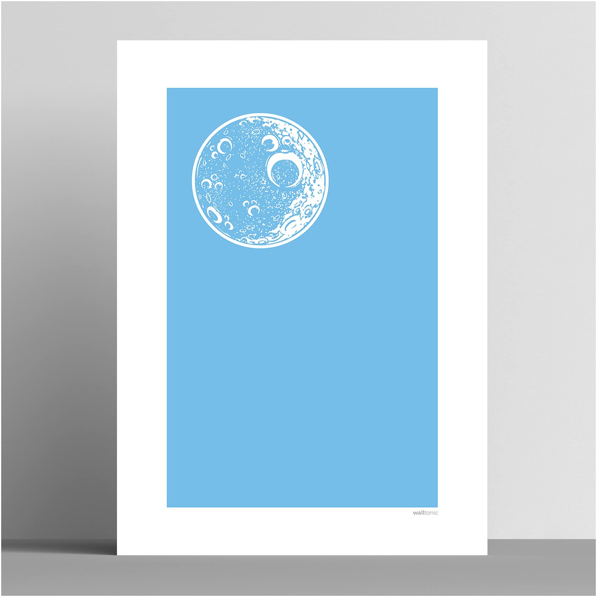 Manchester Man City FC Football Club 'Blue Moon' Minimalist Wall Art Print Poster Gift - Unframed - Size A3