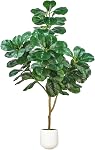 Figuier artificiel avec planteur blanc, 5ft Grand arbre Faux Tall Plantes artificielles Intérieur pour le bureau intérieur Salle de séjour Décor