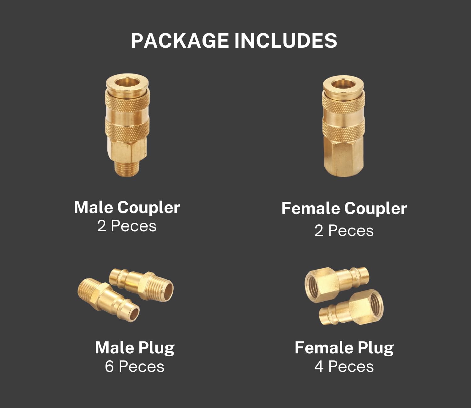 Kit de acoplador y enchufe de alto caudal, 1/4 pulgadas