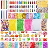 Slime Making Kit Supplies, 163 Pack Slime Mix Ins Accessories Slime Add Ins Foam Glitter Slimes Charm Bulk Fishbowl Beads Containers for Slimes Making Coloring and Party Decorations