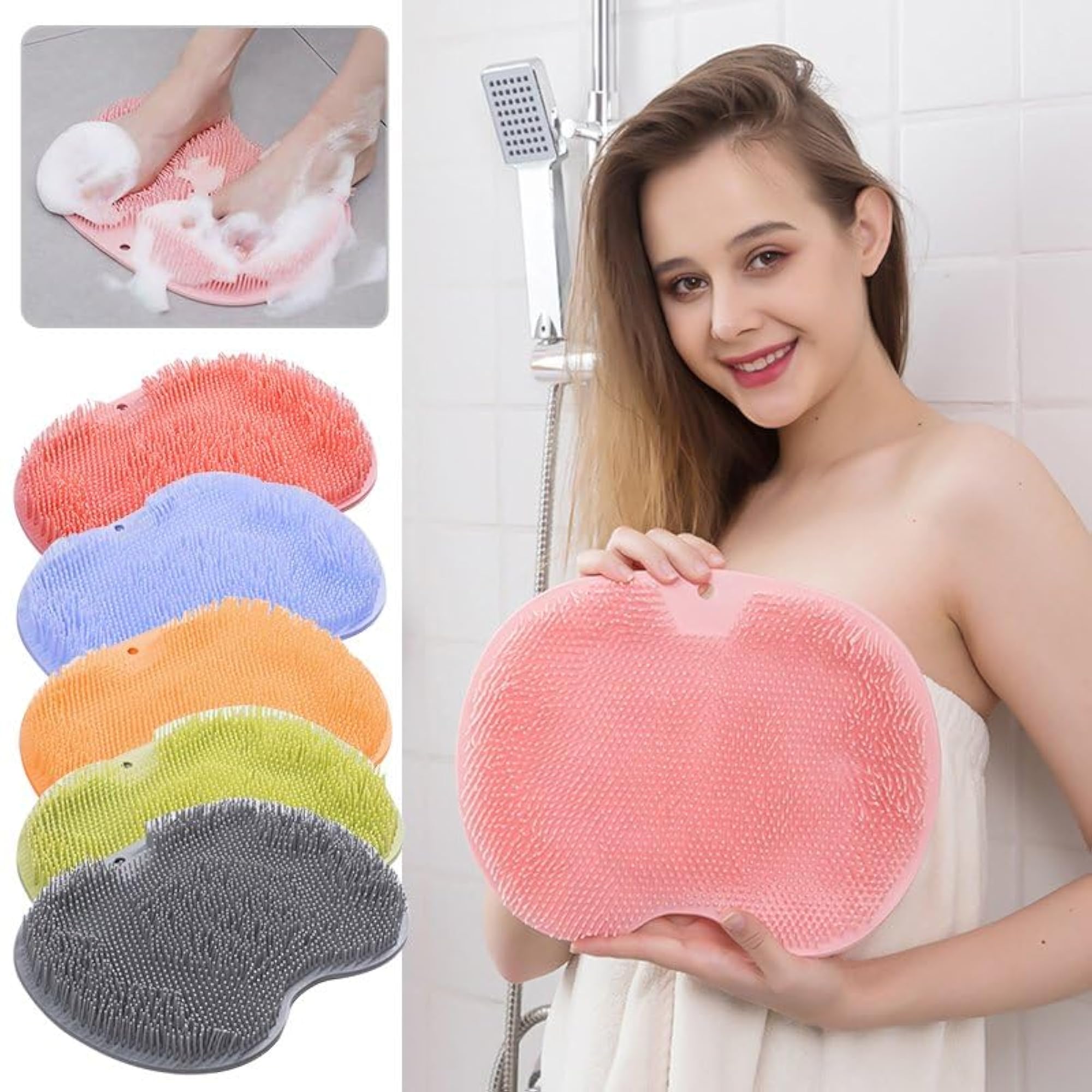 Shower Foot Massager Scrubber, XL Size Mat