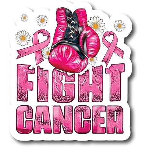 Fight Cancer | Breast Cancer Awareness Month | Great Gift Idea|Decal Sticker|2 Pack| 5 Inch Stickers|S11693