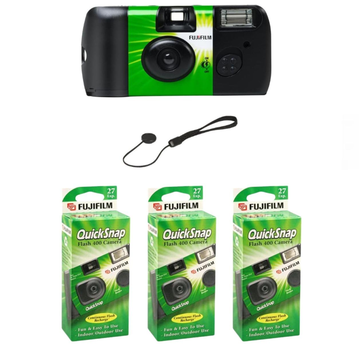 Fujifilm QuickSnap Flash 400 One Time Use 35mm Camera with Flash (3-Pack)