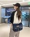 Fashion denim handbag shoulder bag large capacity retro Messenger bag bag for men and women (Denim Dark Blue)