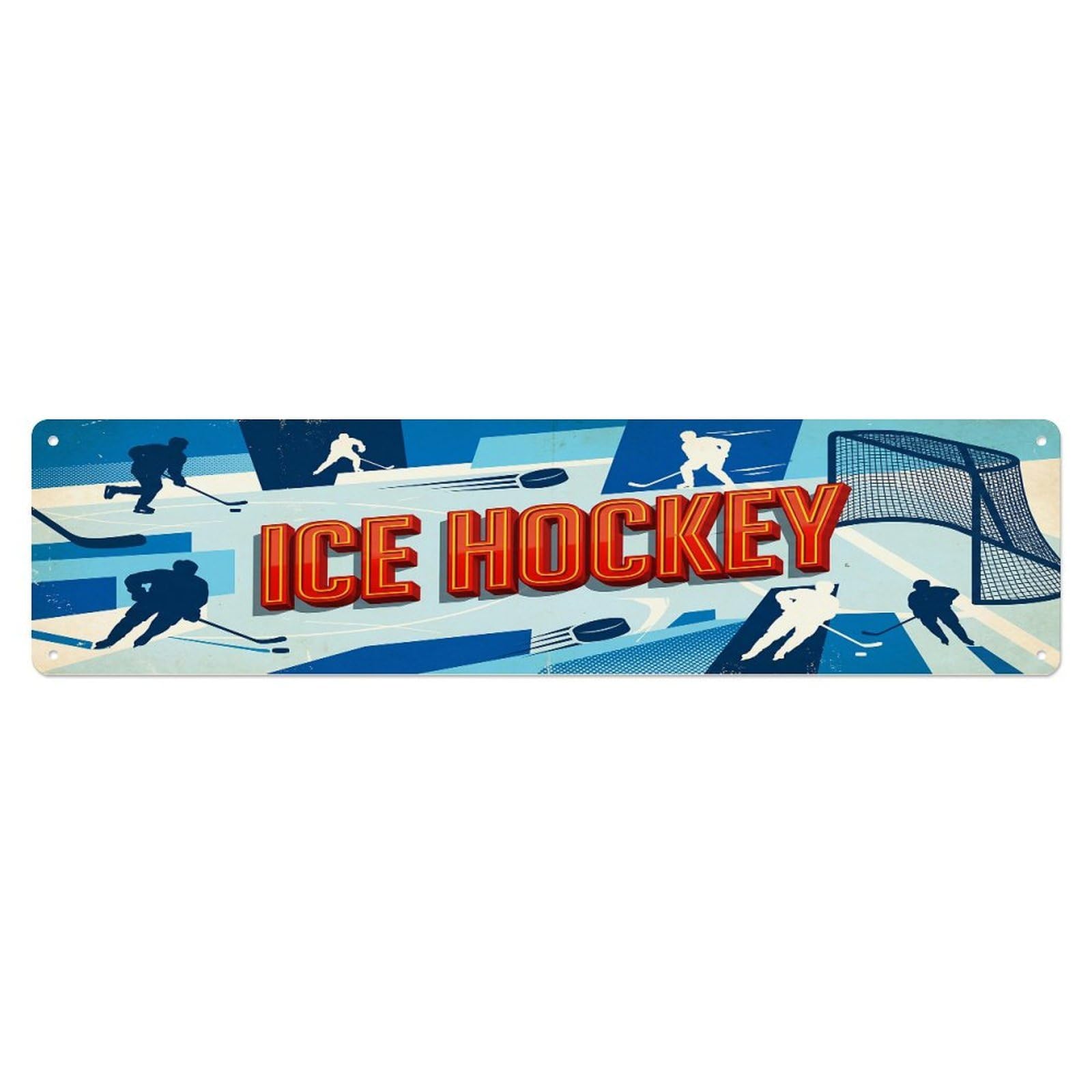 Cmhok Vintage Style Vintage Ice Hockey Outdoor Activity Sports Metal Tin Sign Wall Decor For Cafe, Club, Garden Metal Poster 4X16inch