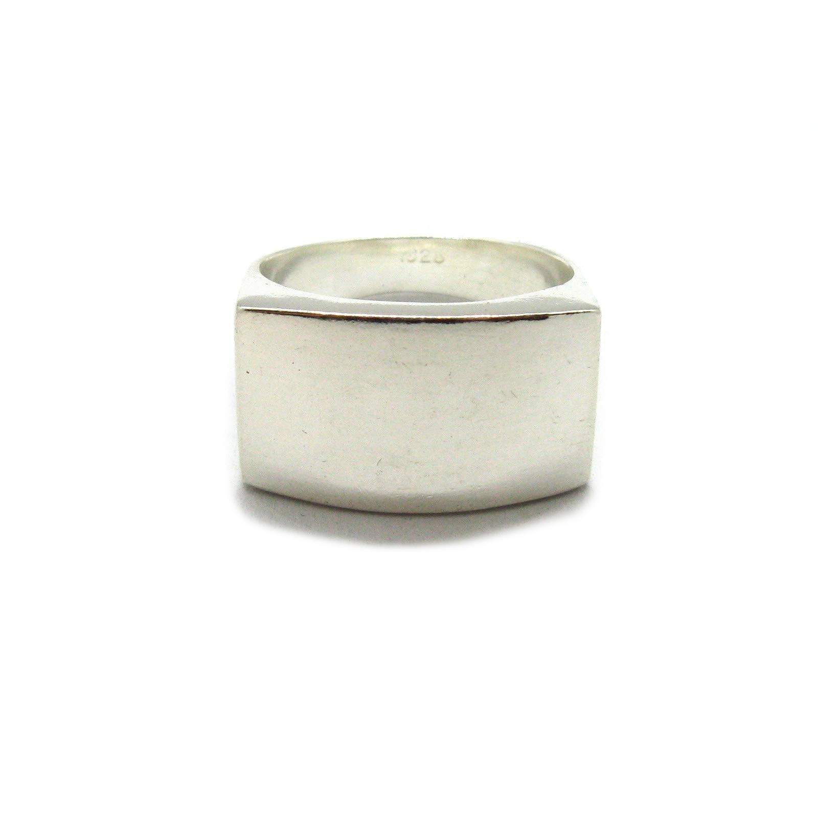 Anillo de sello liso de plata esterlina para hombre grabado sólido 925 R001990 Empress