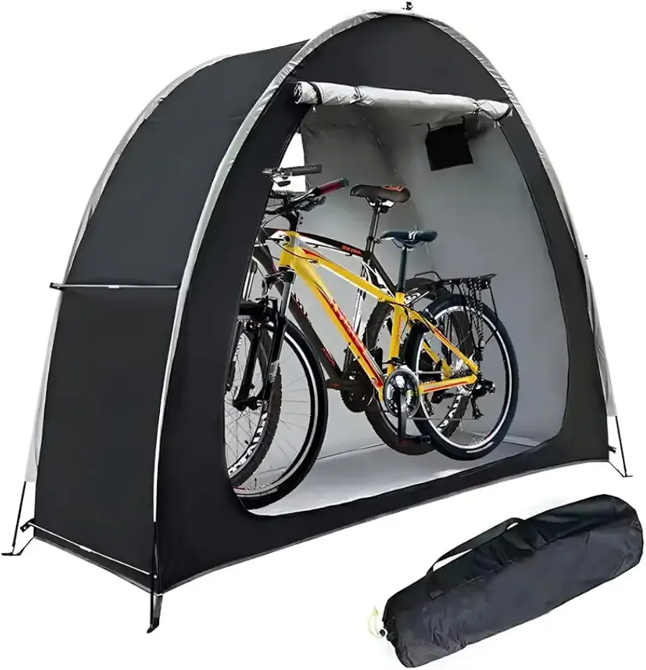 Tenda de Armazenamento para Bicicletas | Impermeável e Dobrável | Proteção Contra Chuva e Sol | Montagem Rápida | Portátil com Bolsa de Transporte