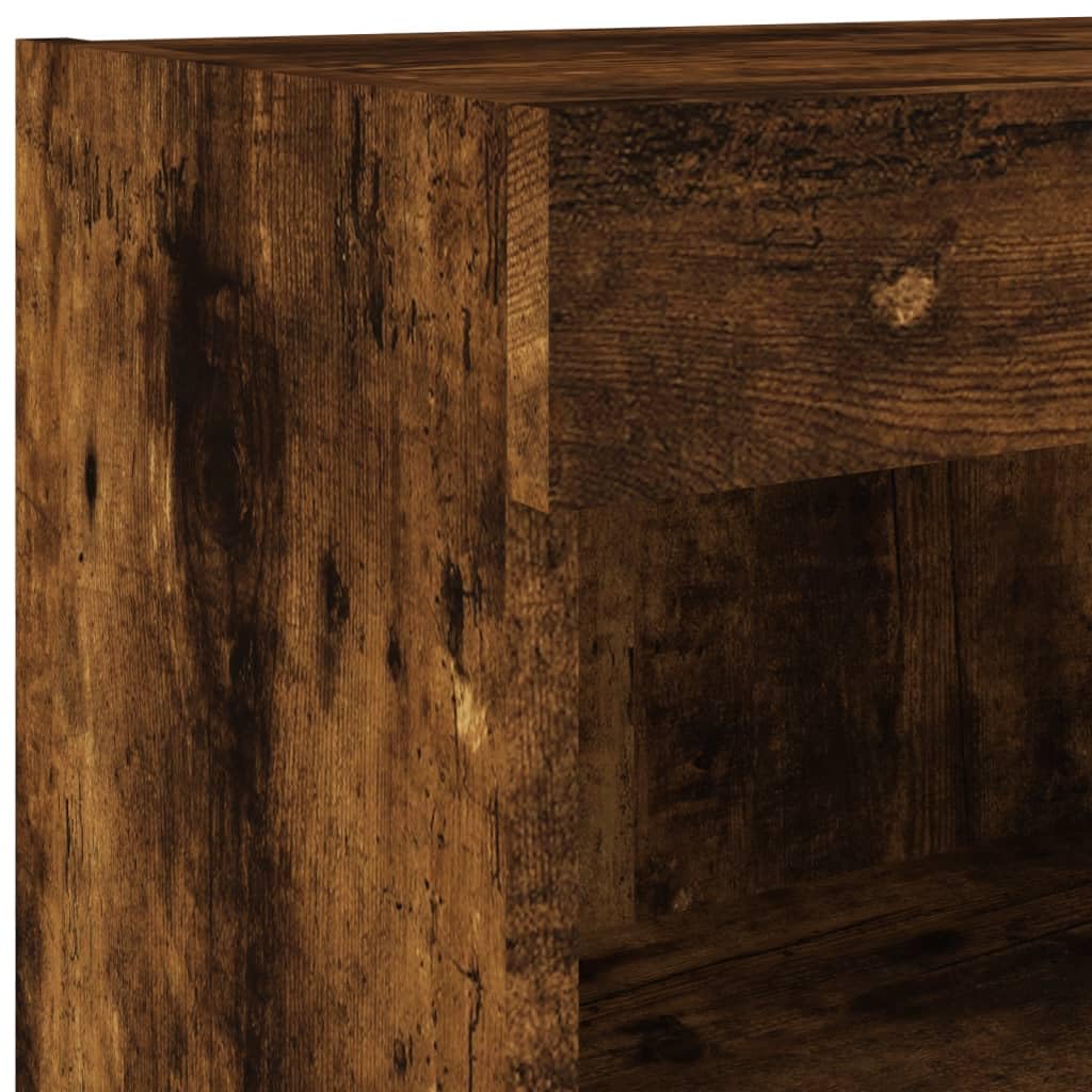 vidaXL Meuble TV avec lumières LED chêne fumé 60x30x30 cm