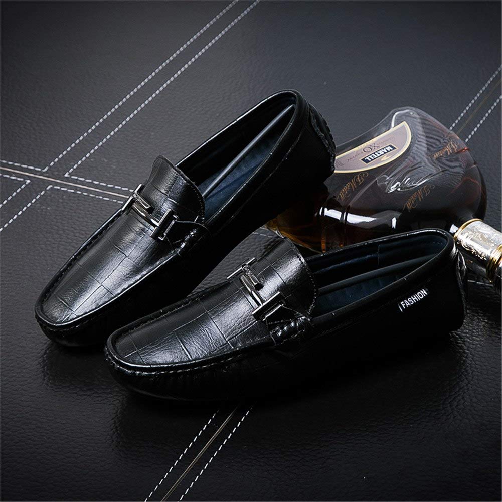 Hombre Artesanal Mocasines Decorado Hebilla Transpirables Oficina Trabajo Zapatos Caminar,Negro 40 EU
