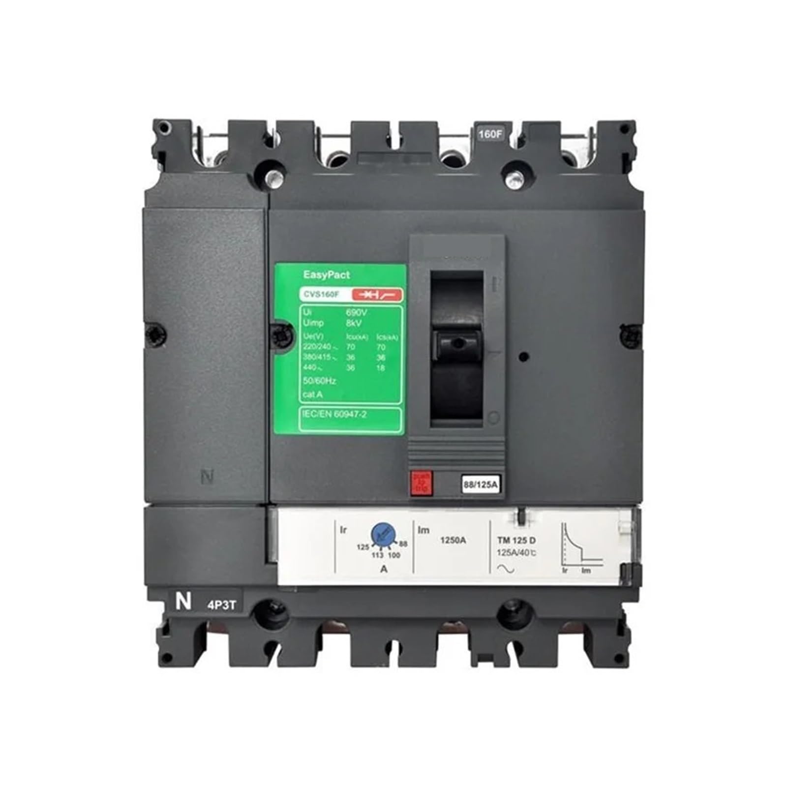 Leotnndq 3P Molded-Case Circuit Breakers Switch Cvs160n 4P Tmd 100A 125A 160A 50Ka(,100A)