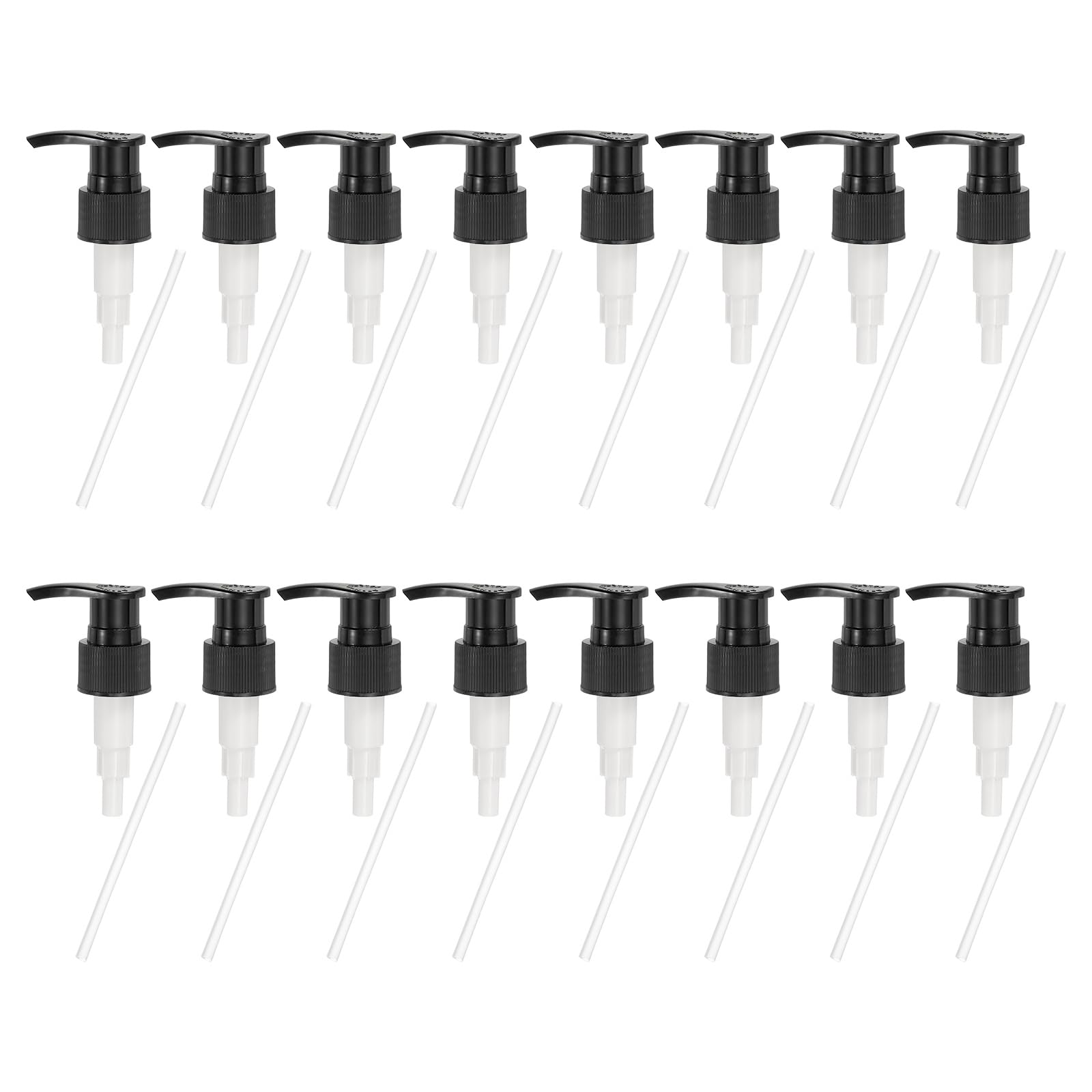 sourcing map 16 Pcs Soap Dispenser Pump Heads Soap Dispensers Top Pumps Replacement Switch Pumphead for Standard 24/410 Neck Size Lotion Shampoo Bottle, Black