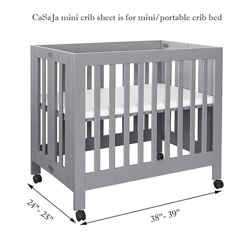 Miniatura 4 de CaSaJa Paquete de 3 sábanas Porta de microfibra para cuna, sábanas Pack N Play con cómoda superficie para siesta para bebé, sedosas, suaves,