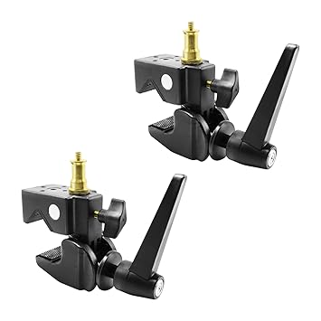 LimoStudio 2-Pack [Extra Super Heavy Duty] C Clamp with Standard Metal Stud Universal 1/4