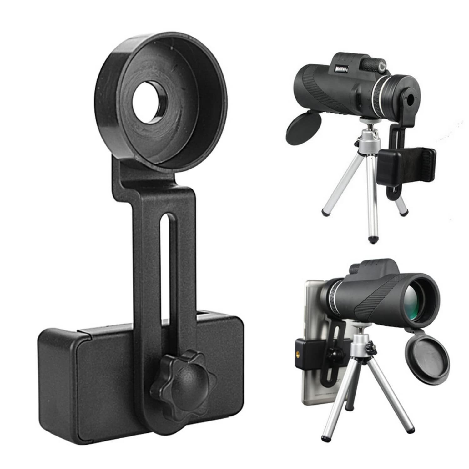 SKEIDO Universal Cell Phone Adapter Bracket Clip Mount Soft Rubber Material for Binocular Monocular Spotting Scope Telescope Photograph