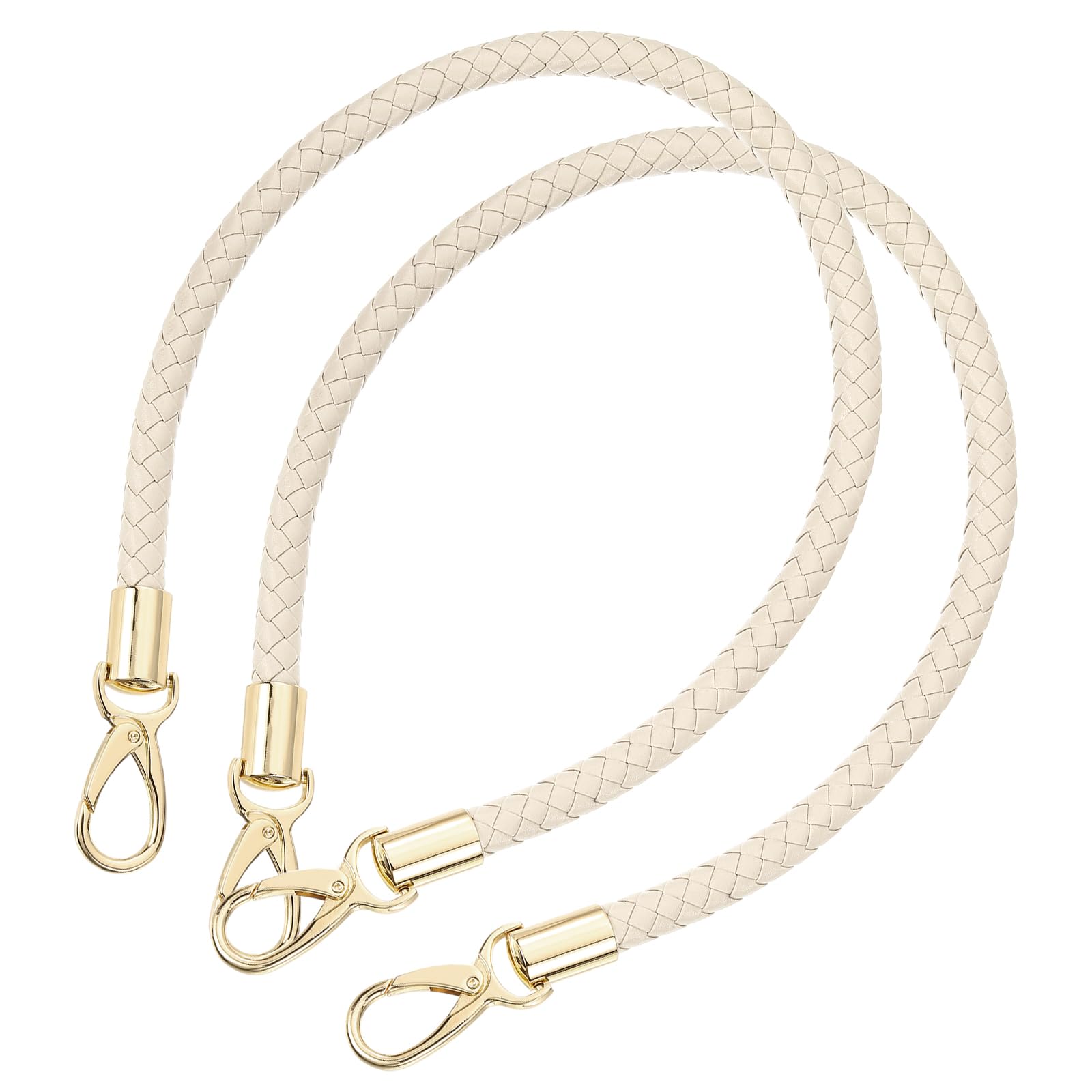 QUARKZMAN Correa de Cuero para Bolso, Asa de Cuero para Bolso Trenzado de PU Corto con Hebillas de Metal para Bolsos de Brazo