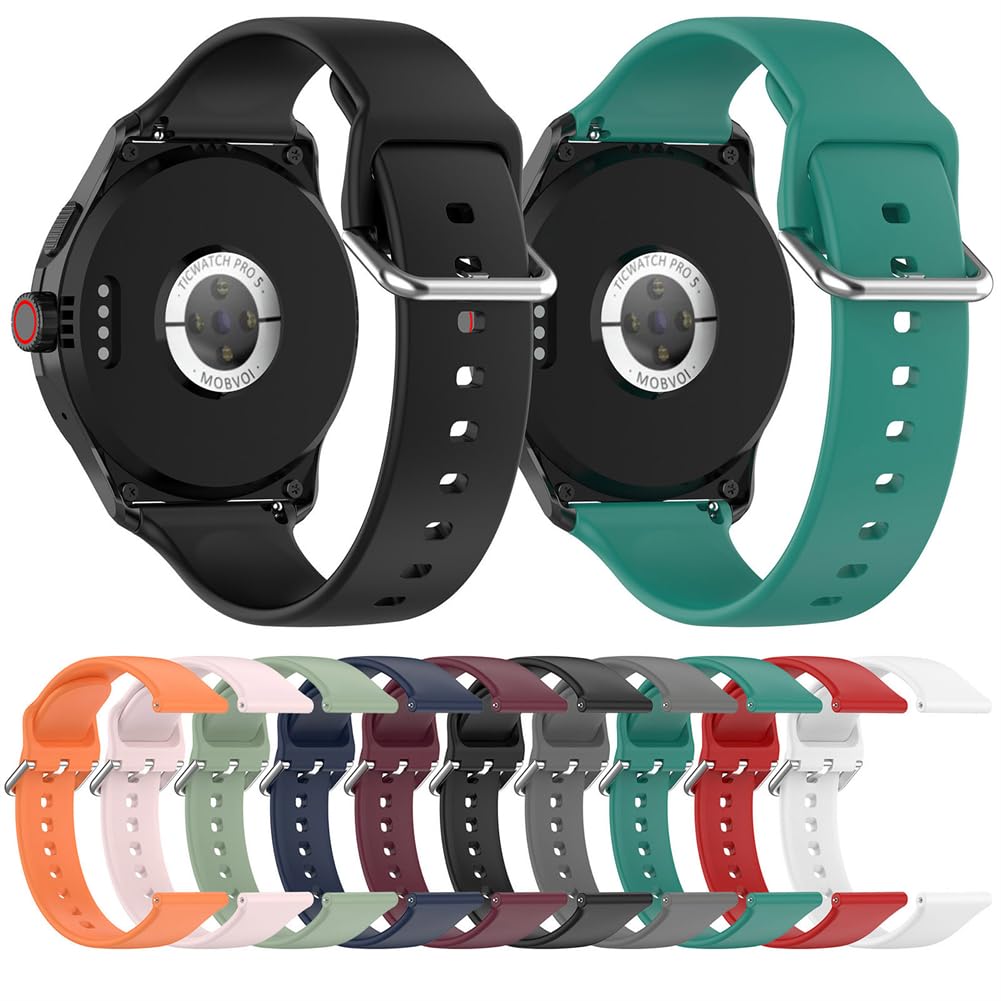 24MM Cinturini Compatibili con Ticwatch pro 5 Cinturino Sport Cinturino in Silicone Cinturini di Ricambio per iTOUCH AIR3