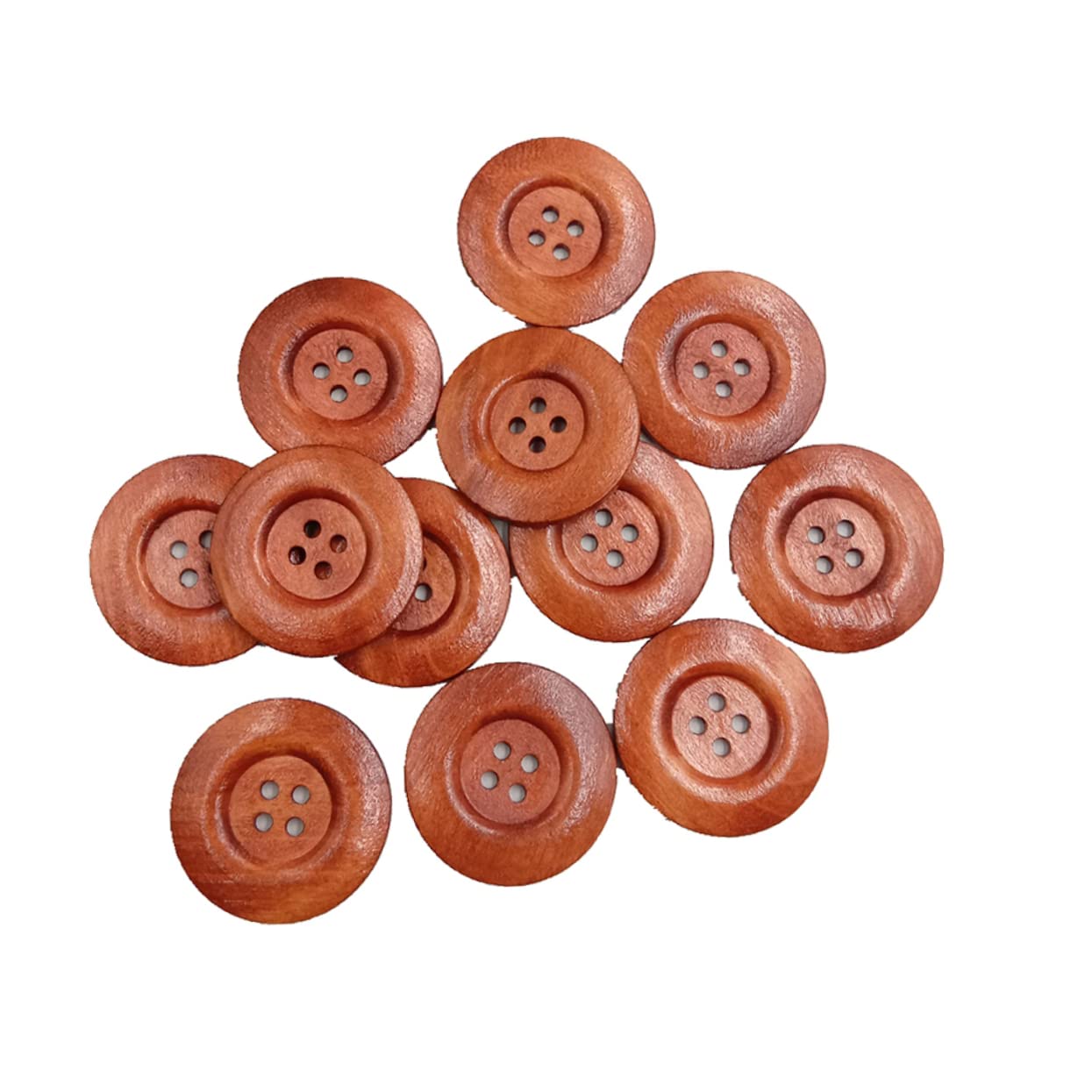 30Pcs Coffee Round Wooden Buttons 40Mm with 4 Holes for Sewing Scrapbooking, Crafts, DIY Projects and Decorative Embellishments - Image 2
