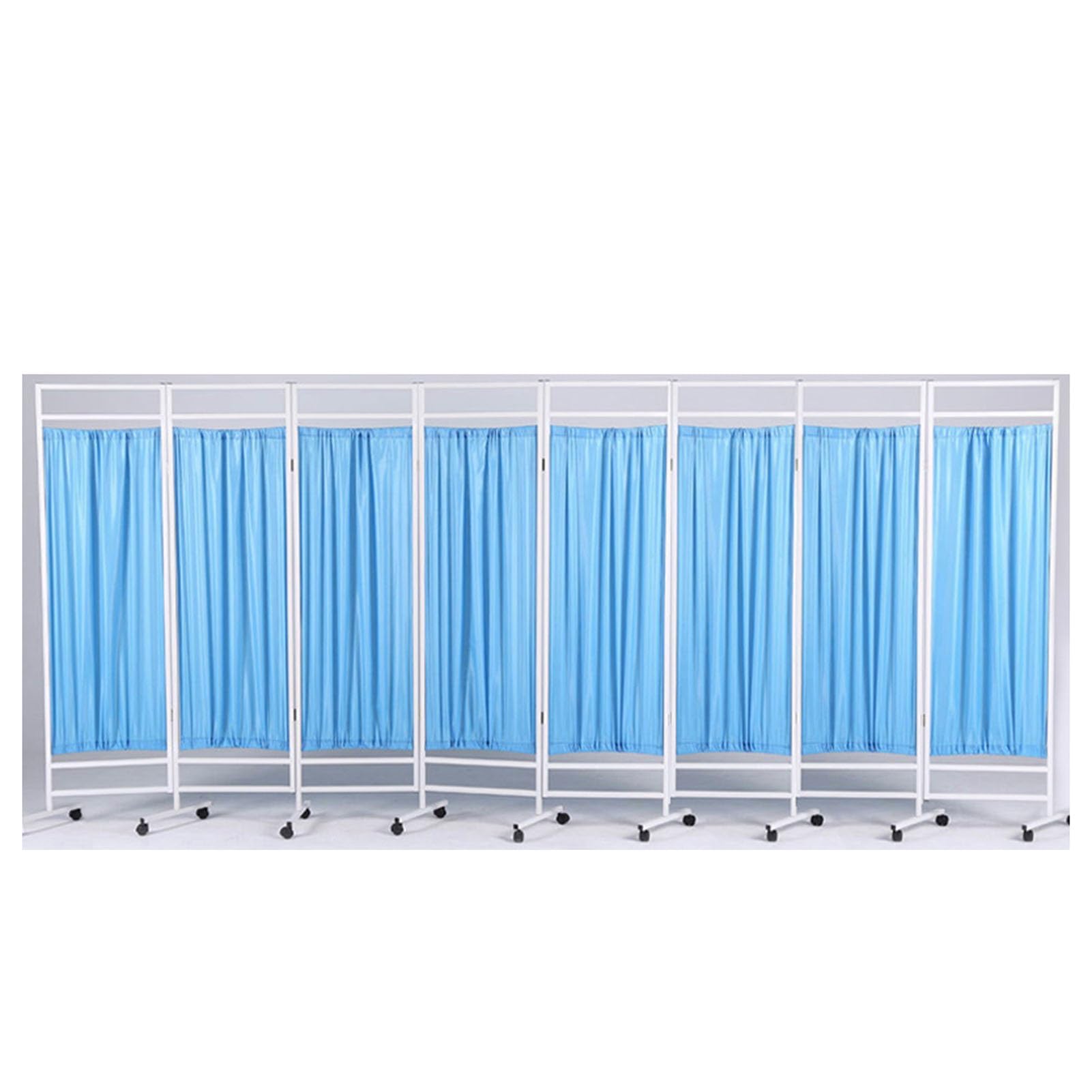 6Ft Medical Privacy Screen,3-8 Panels Mobile Privacy Screen,Folding Room Seperating Divider Temporary Fence with Wheels for Beauty Salons Clinic Office(Blue,8-Panel)