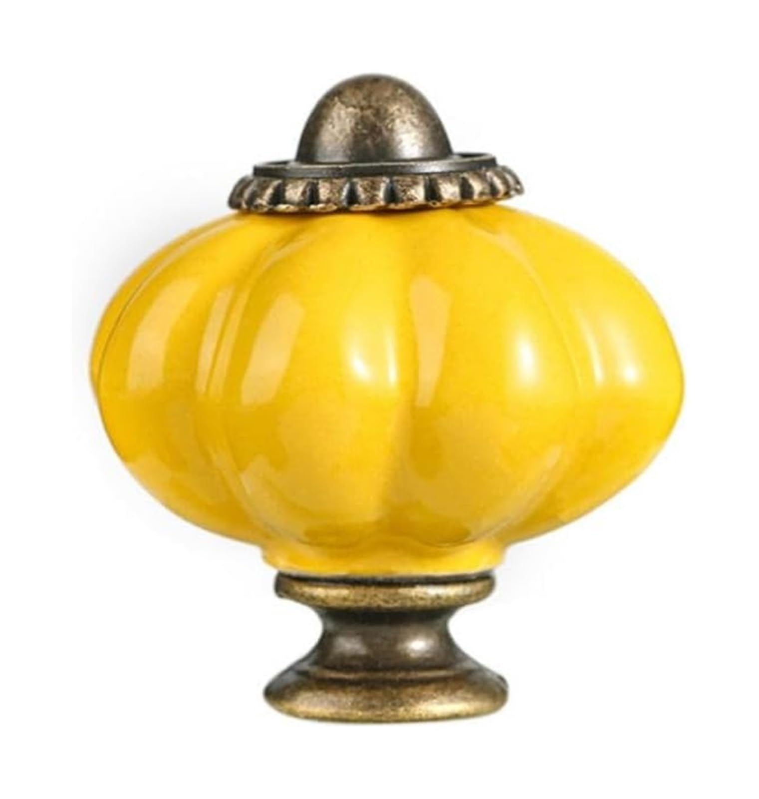 Opeximatun Style4 Drawer Knobs, Retro Single Hole Ceramic Pumpkin Handle Round Vintage Cabinet Knob European Style(Style4)