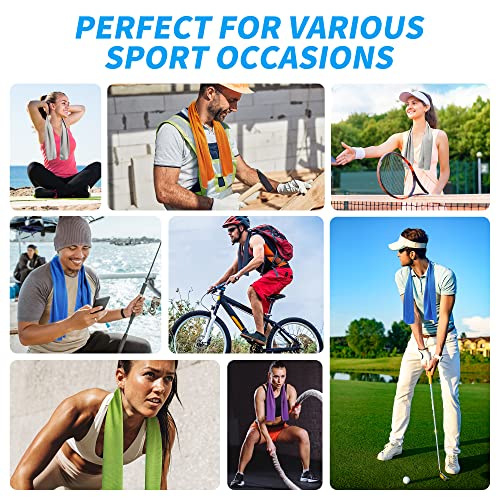 Cooling Towels For Neck And Face 4 Packs, Ice Towel, Soft Breathable Chilly Towel, Microfiber Cool Towel For Yoga, Sports, Gym, Running, Camping, Workout, Fitness, Workout & More Activities #TOP6