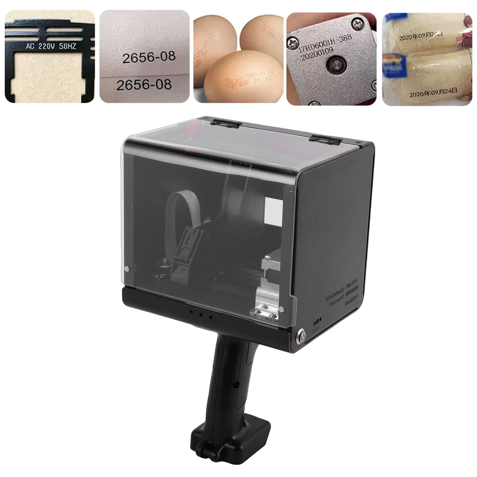 Hyuduo Ręczna Drukarka Atramentowa Przenośna Statyczna Maszyna Kodująca do Drukarek Atramentowych o Wysokości Druku 0,5 Cala dla Kodu Kreskowego z datą tekstową na Wielu Powierzchniach