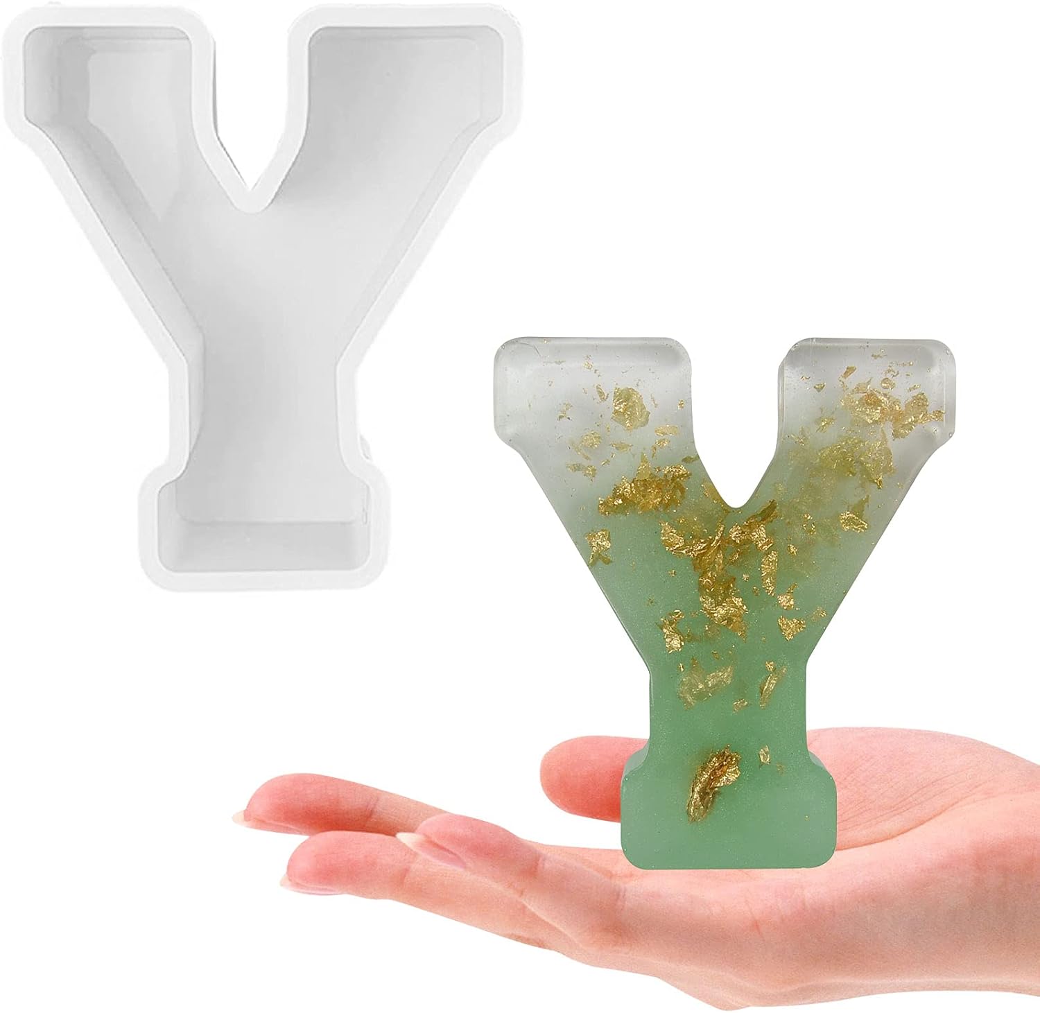 Large Letter Molds for Resin, 4 Inch 3D Silicone Y Capital Alphabet Epoxy Resin Molds, A to Z Big Resin Letter Molds for Making Letters, Extra Giant Molds, Home Party Decoration, Art Craft Ornaments