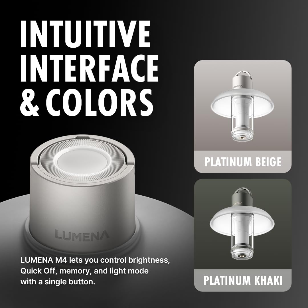 LUMENA Lanterna portatile M4 a LED | Luce da campeggio ricaricabile, resistente all'acqua, batteria 3350 mAh, luminosità e modalità regolabili, magnetica, durevole per uso esterno e di emergenza