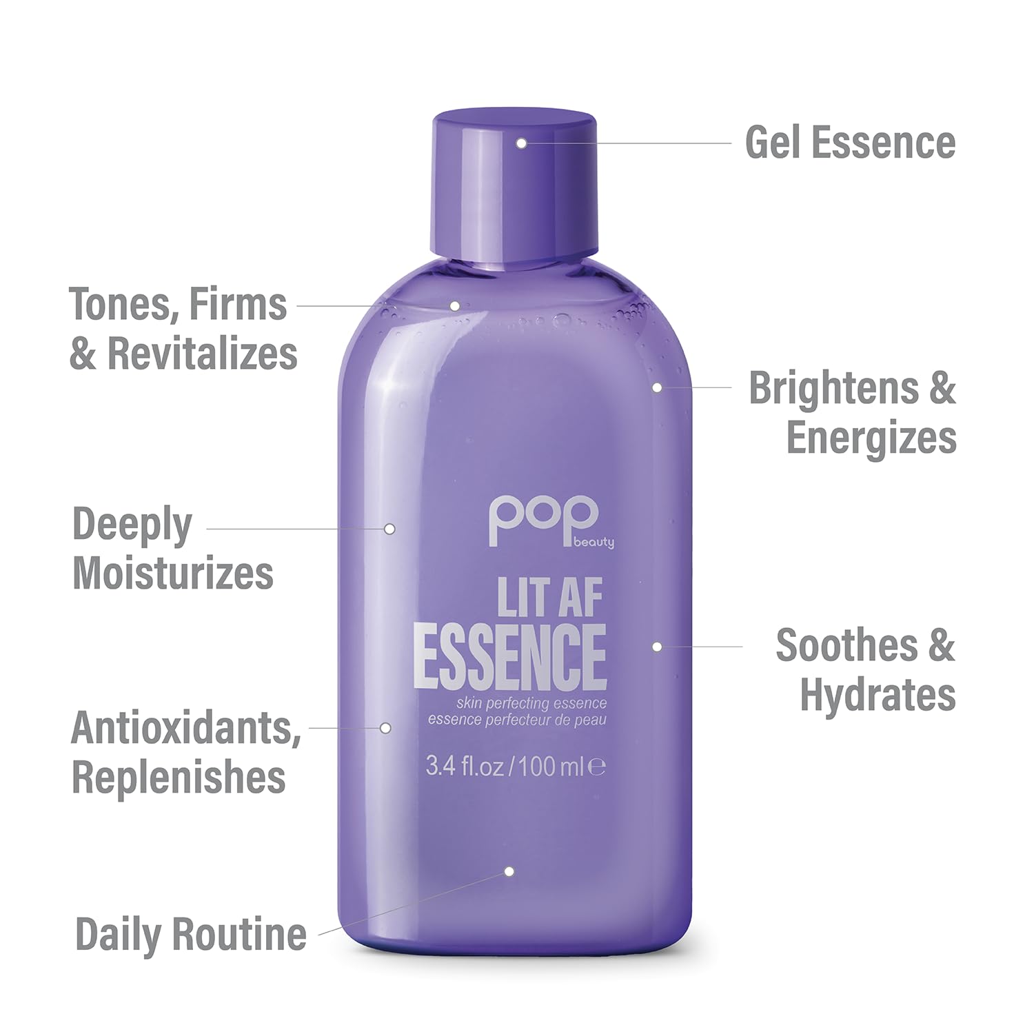 Amazon.com: POP Beauty LIT AF ESSENCE - Botanical Gel Essence