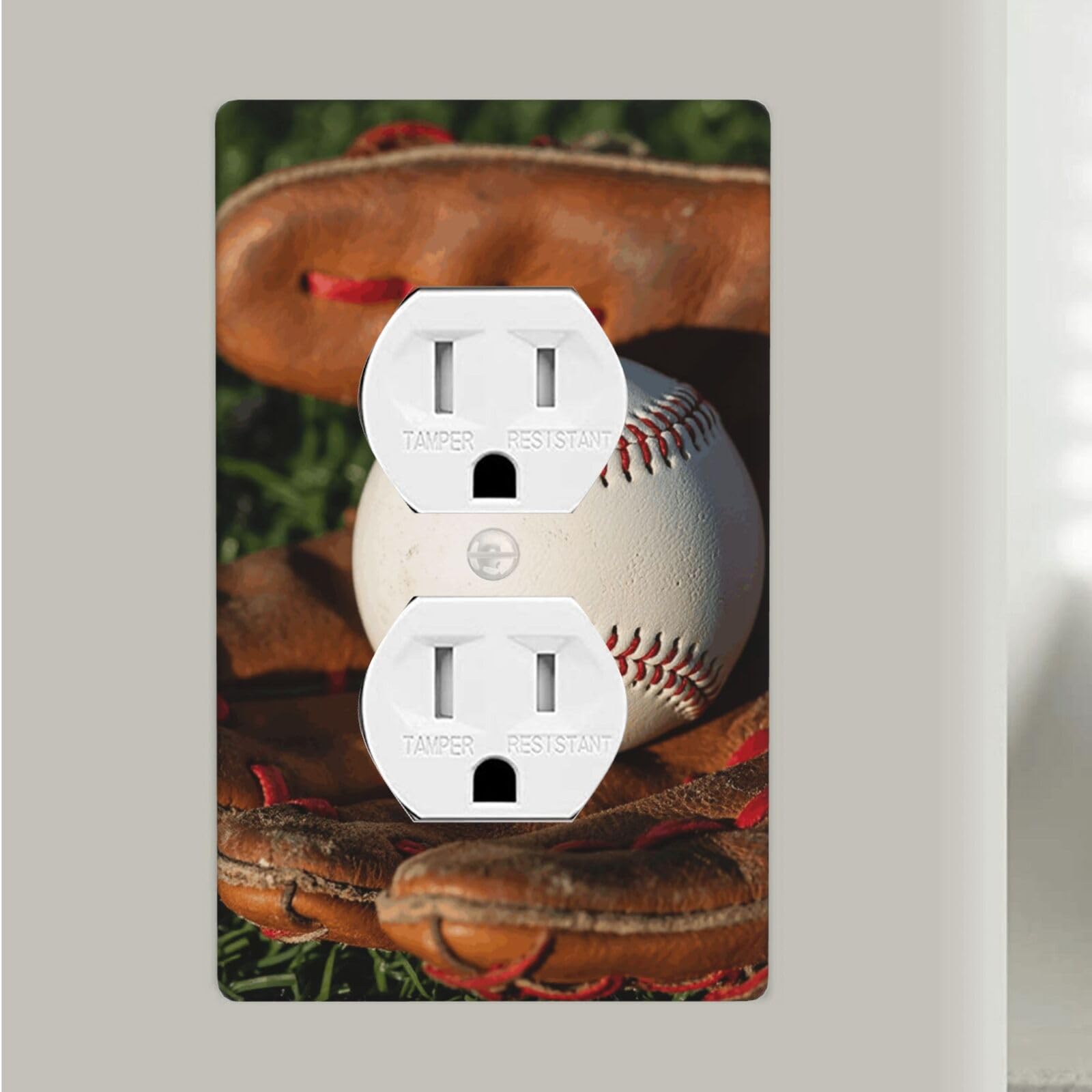 3d Soccer Duplex Outlet Covers Wall Plates 1-Gang Switch Outlet Electrical Cover Plate Unbreakable Polycarbonate Switchplate Cover Faceplate For Bathroom Kitchen Home Decor