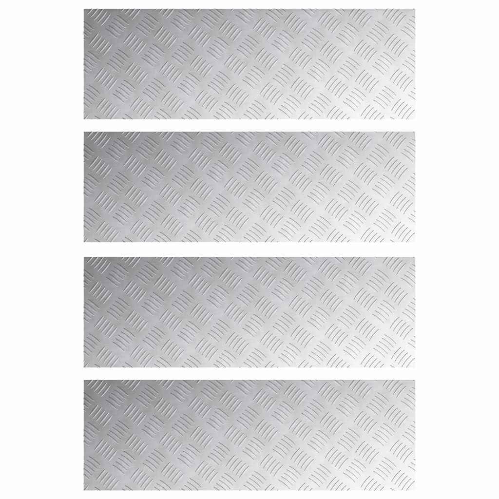 Marches d'escalier angle droit aluminium 90x30 cm antidérapantes tôle ondulée