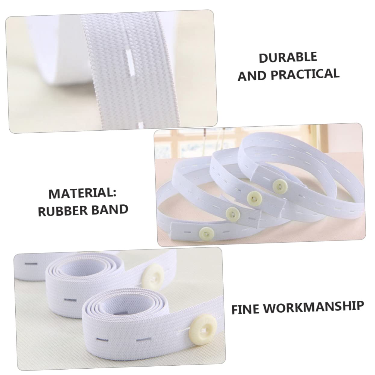 BESTonZON 15 Pièces bouton de couche couche pour ceinture reglable élastique elastic couches ceinture de fixation de couche boucle de fixation de couche blanche