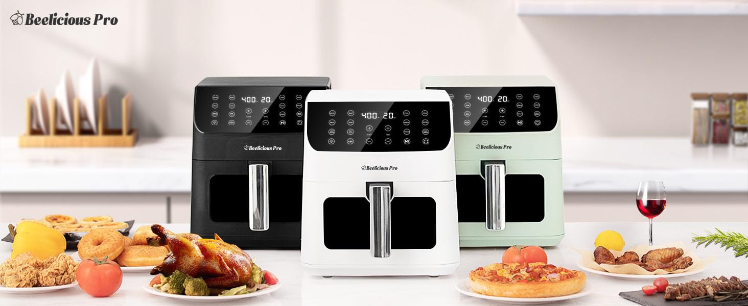 Beelicious 5.8QT Large Air Fryer, 12-in-1 Digital Airfryer with View ...